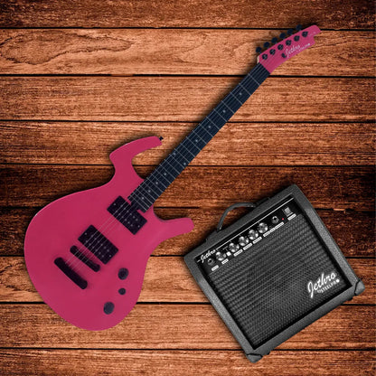 Paquete Guitarra Electrica Jethro Series By Steelpro 040-sk Color Rosa Chicle
