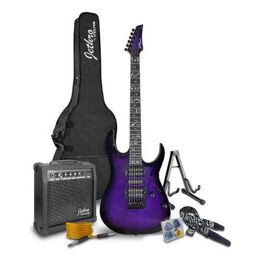 Paquete Guitarra Electrica Jethro Series By Steelpro 042 Color Purpleburst Material Del Diapasón Maple Orientación De La Mano Diestro