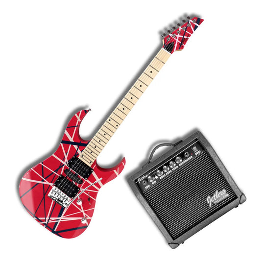 Paquete Guitarra Electrica Jethro Series By Steelpro 047-sk Color Rojo Material Del Diapasón Maple Orientación De La Mano Diestro
