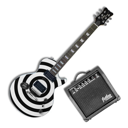Paquete Guitarra Electrica Jethro Series By Steelpro 065-sk Color Decal Silver Body Material Del Diapasón Álamo Laminado Negro Con Bloques Orientación De La Mano Diestro