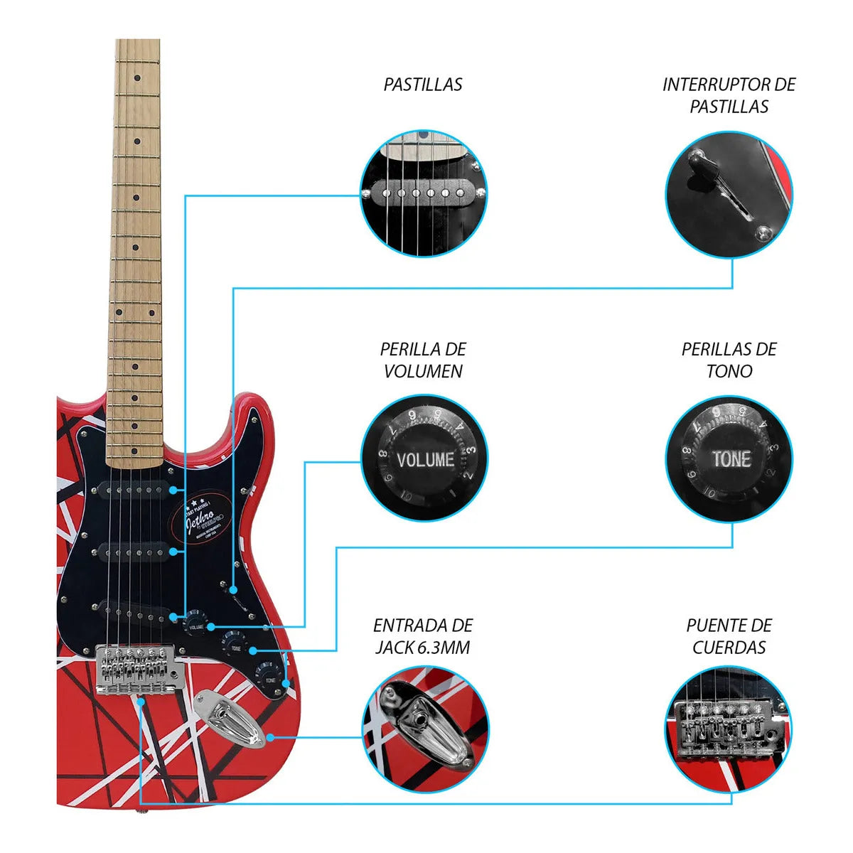 Paquete Guitarra Electrica Jethro Series By Steelpro 075-sk