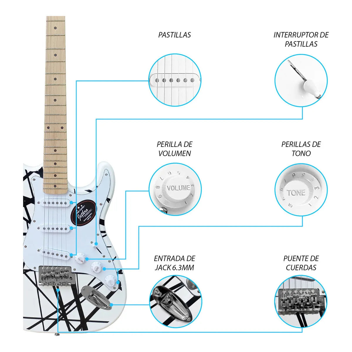Paquete Guitarra Electrica Jethro Series By Steelpro 076-sk
