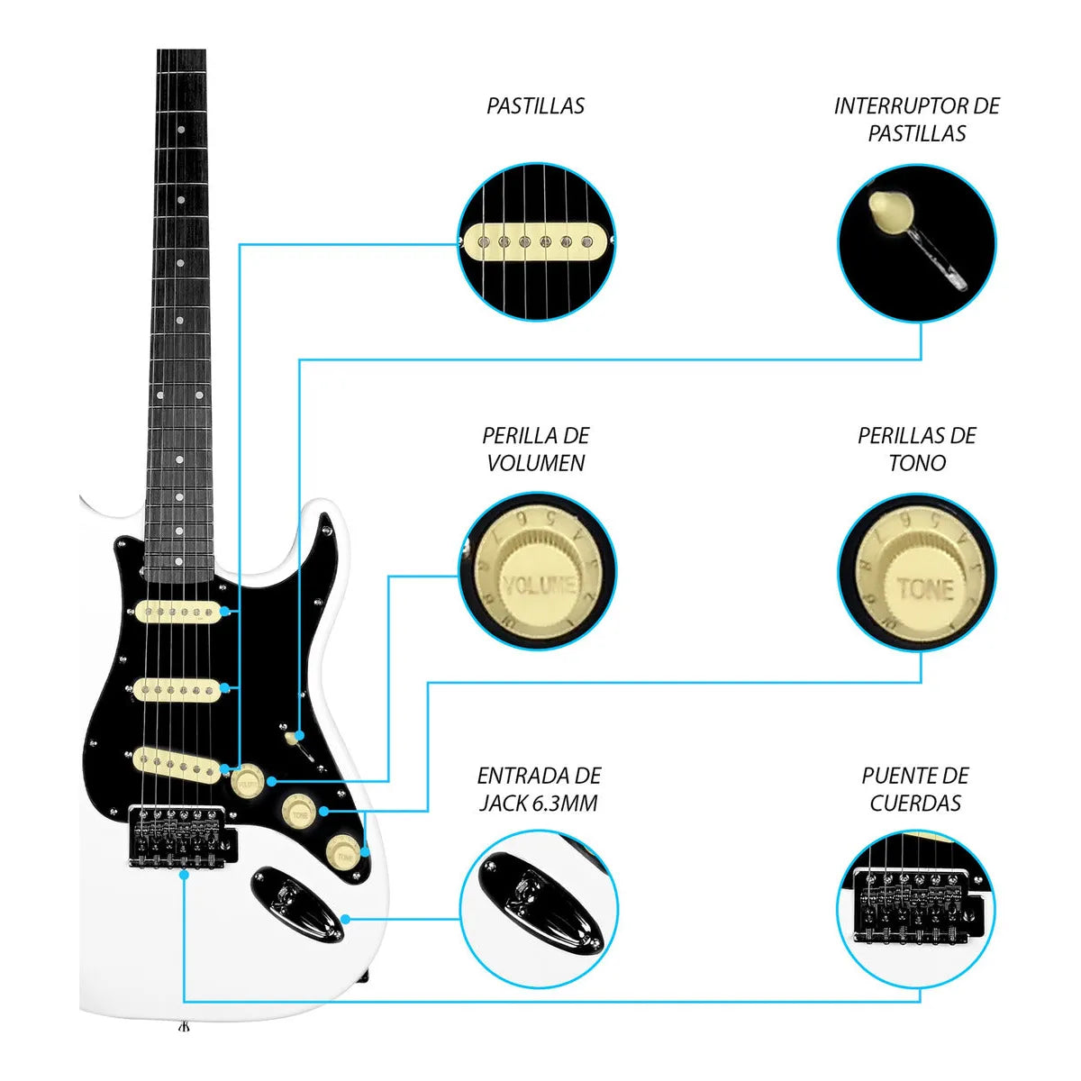 Paquete Guitarra Electrica Jethro Series By Steelpro Str