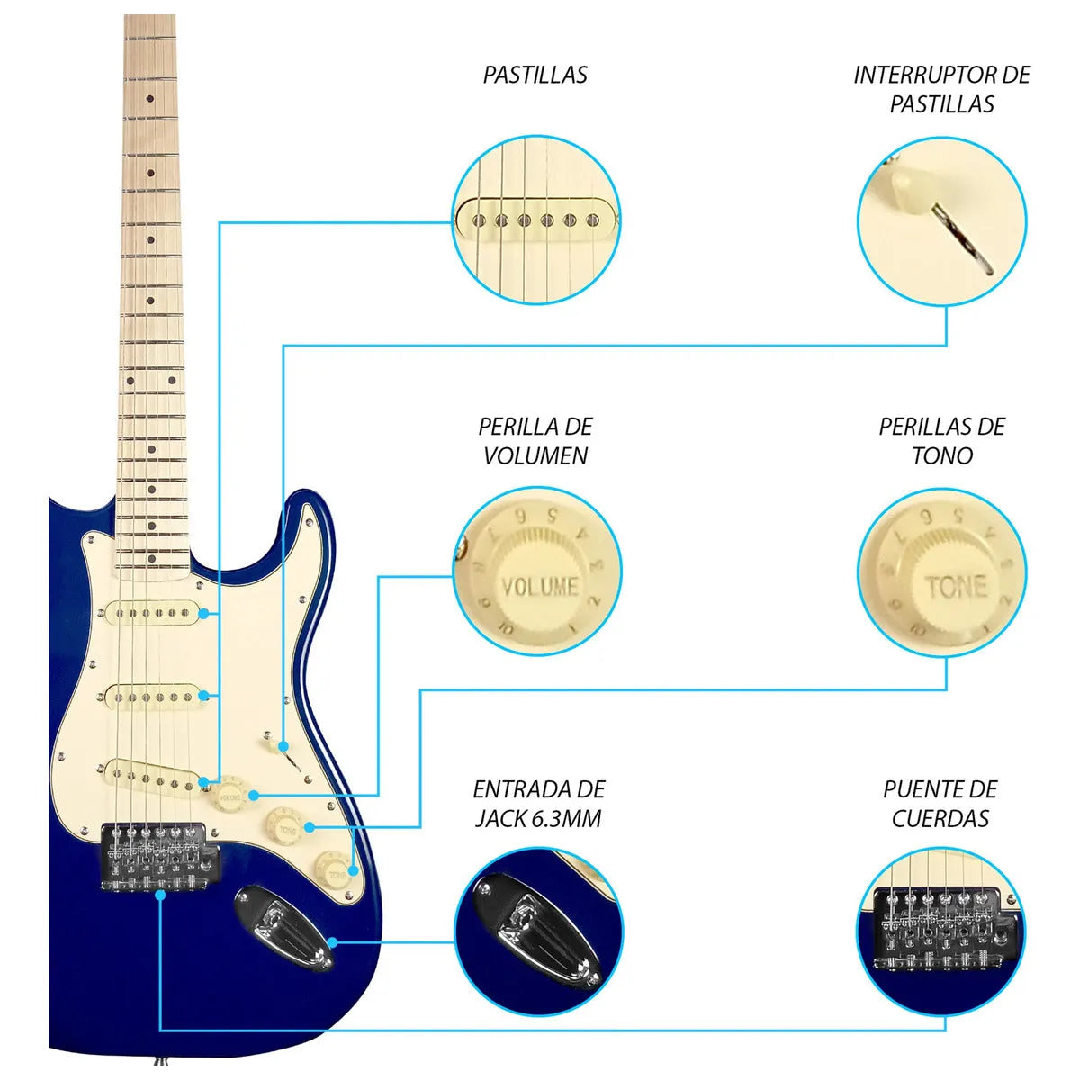 Paquete Guitarra Electrica Jethro Series By Steelpro Str