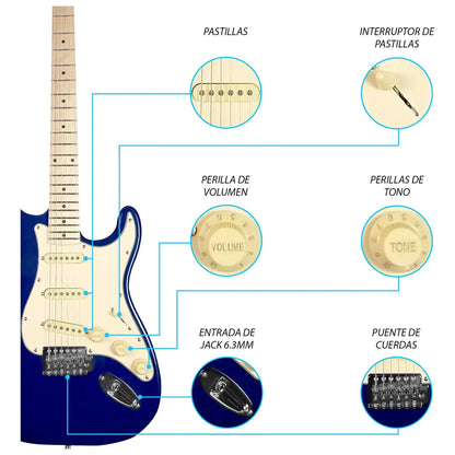 Paquete Guitarra Electrica Jethro Series By Steelpro Str