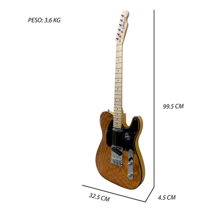 Paquete Guitarra Electrica Series Jethro By Steelpro 033-sk Color Natural Mahogany Material Del Diapasón Alamo Negro Laminado Orientación De La Mano Diestro