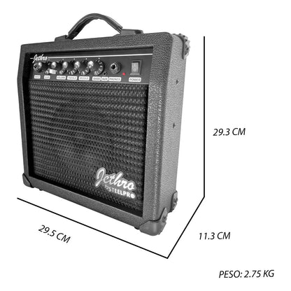Paquete Guitarra Electrica Series Jethro By Steelpro 033-sk Color Natural Mahogany Material Del Diapasón Alamo Negro Laminado Orientación De La Mano Diestro