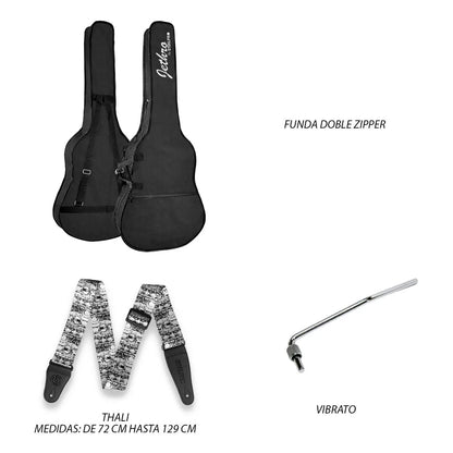 Paquete Guitarra Electrica Series Jethro By Steelpro 055-sk Color Red Quilted Soft Burst Material Del Diapasón Alamo Negro Laminado Orientación De La Mano Diestro