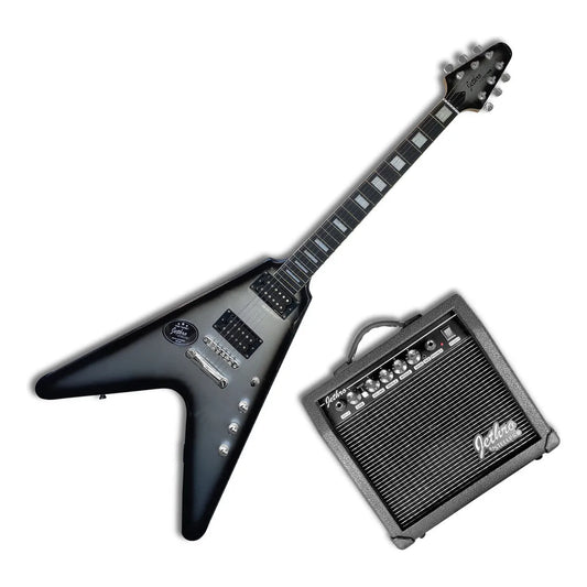 Paquete Guitarra Electrica Series Jethro By Steelpro 056-sk Color Silver Burst Diapasón De Alamo Laminado Negr