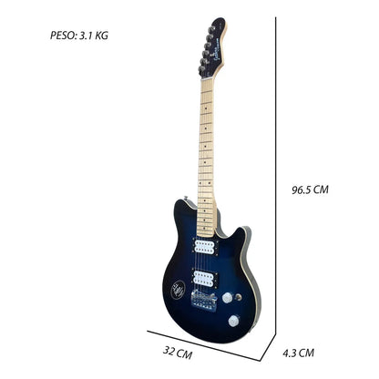Paquete Guitarra Electrica Series Jethro By Steelpro 058-sk Color Flamed Blue Burst Material Del Diapasón Maple Orientación De La Mano Diestro