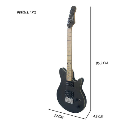 Paquete Guitarra Electrica Series Jethro By Steelpro 062-sk Color Black Satin Silver Powder Material Del Diapasón Maple Orientación De La Mano Diestro