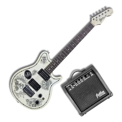 Paquete Guitarra Electrica Series Jethro By Steelpro 067-sk Color Tattoo Orientación De La Mano Diestro