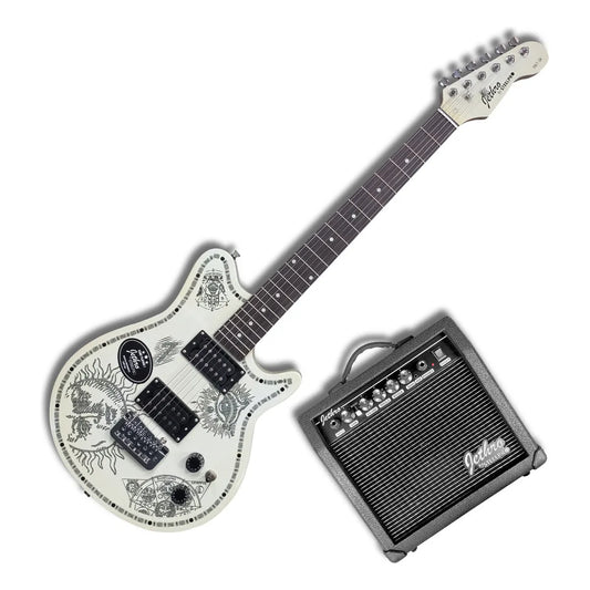 Paquete Guitarra Electrica Series Jethro By Steelpro 067-sk Color Tattoo Orientación De La Mano Diestro
