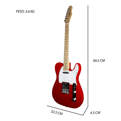 Paquete Guitarra Electrica Steelpro Jethro 029-sk 2023 Telecaster Para Diestro Baswood Color Rojo