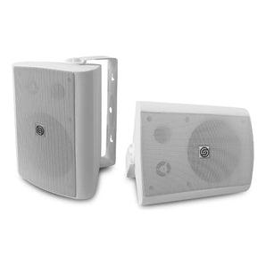 Par Bocina Bafle Ambiental Reja Anticorrosión 5.25 Steelpro Color Blanco Kit-bafle5.25x2 110v