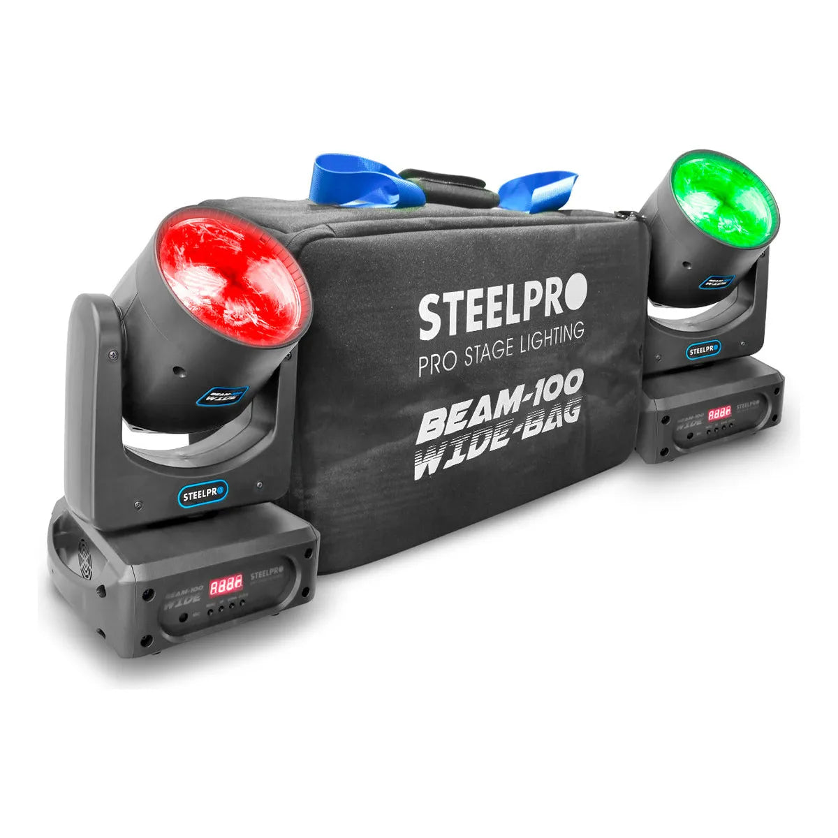 Par Cabezas Movil Led Beam 100w Con Maleta By Steelpro