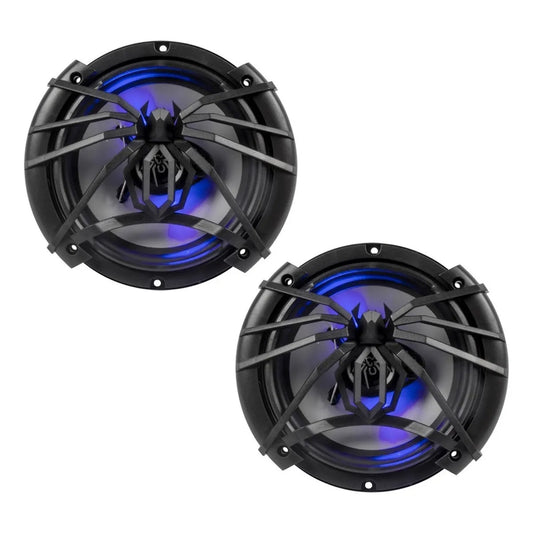 Par De Bocina 6.5 Cono Plata Y Led Azul
