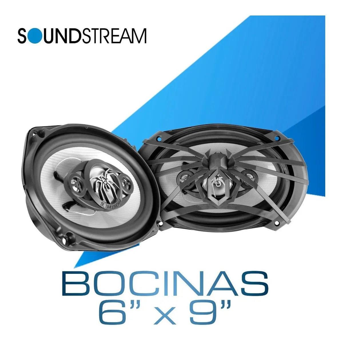 Par De Bocinas Cono Plata  6x9,  X4-6.9 Soundstream