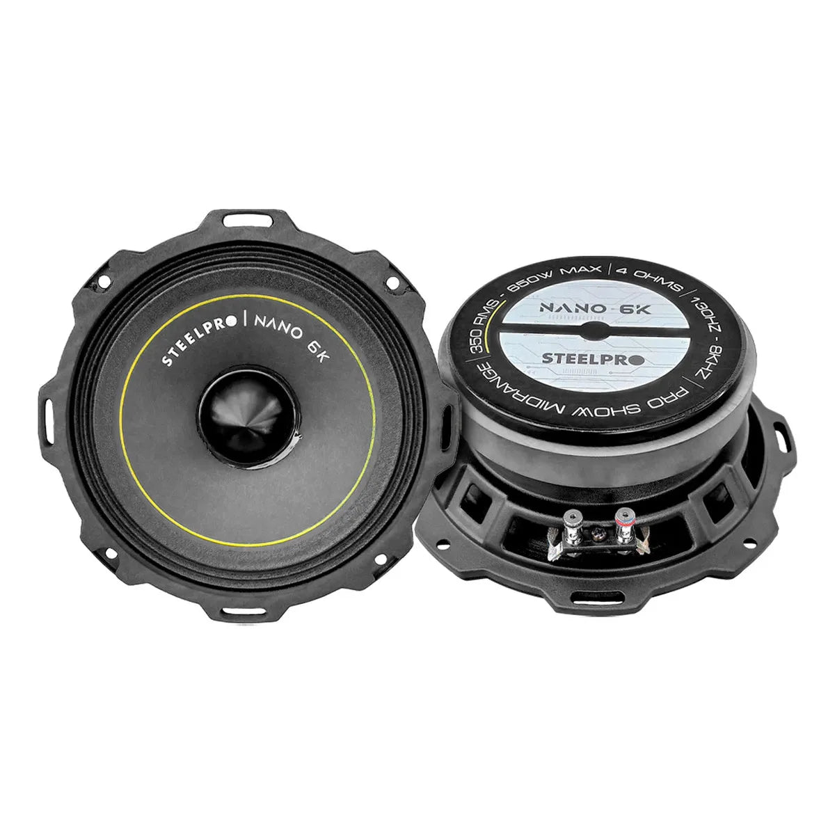 Par De Medio Rango Nano 6.5puLG Open Show Alto Spl Steelpro Color Negro