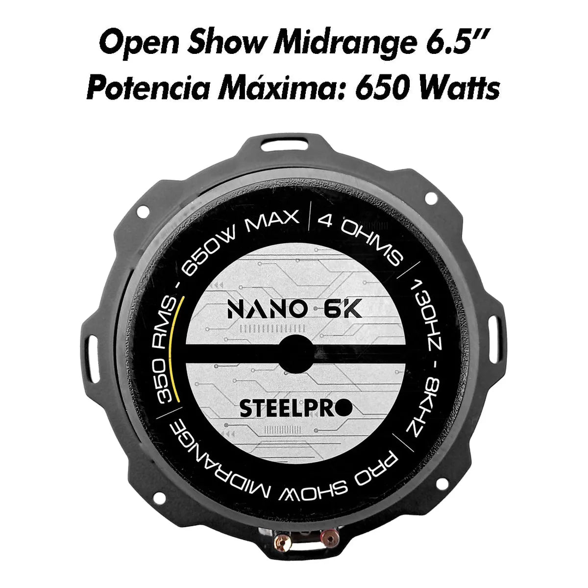 Par De Medio Rango Nano 6.5puLG Open Show Alto Spl Steelpro Color Negro