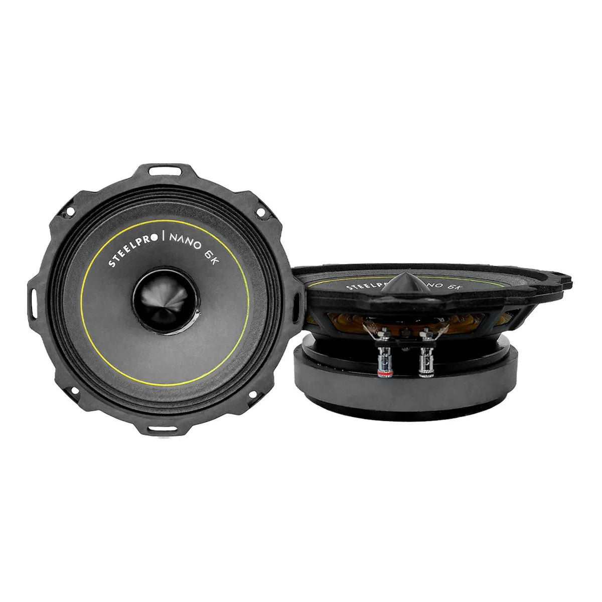 Par De Medio Rango Nano 6.5puLG Open Show Alto Spl Steelpro Color Negro