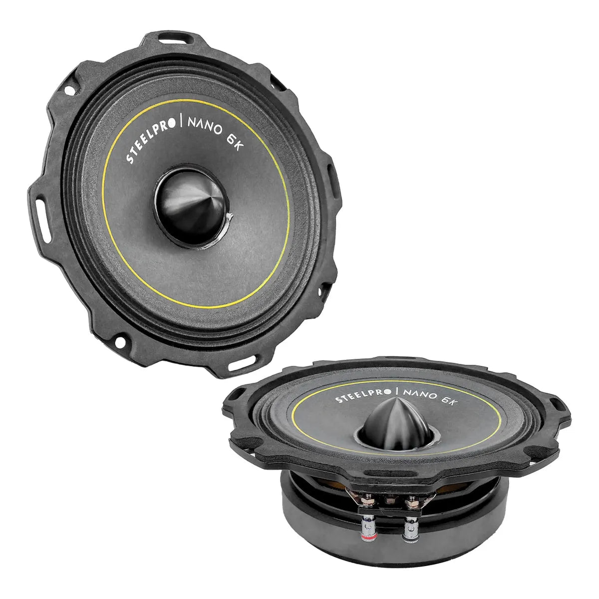 Par De Medio Rango Nano 6.5puLG Open Show Alto Spl Steelpro Color Negro