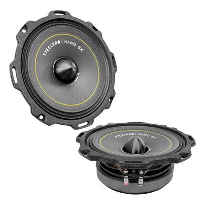 Par De Medio Rango Nano 6.5puLG Open Show Alto Spl Steelpro Color Negro