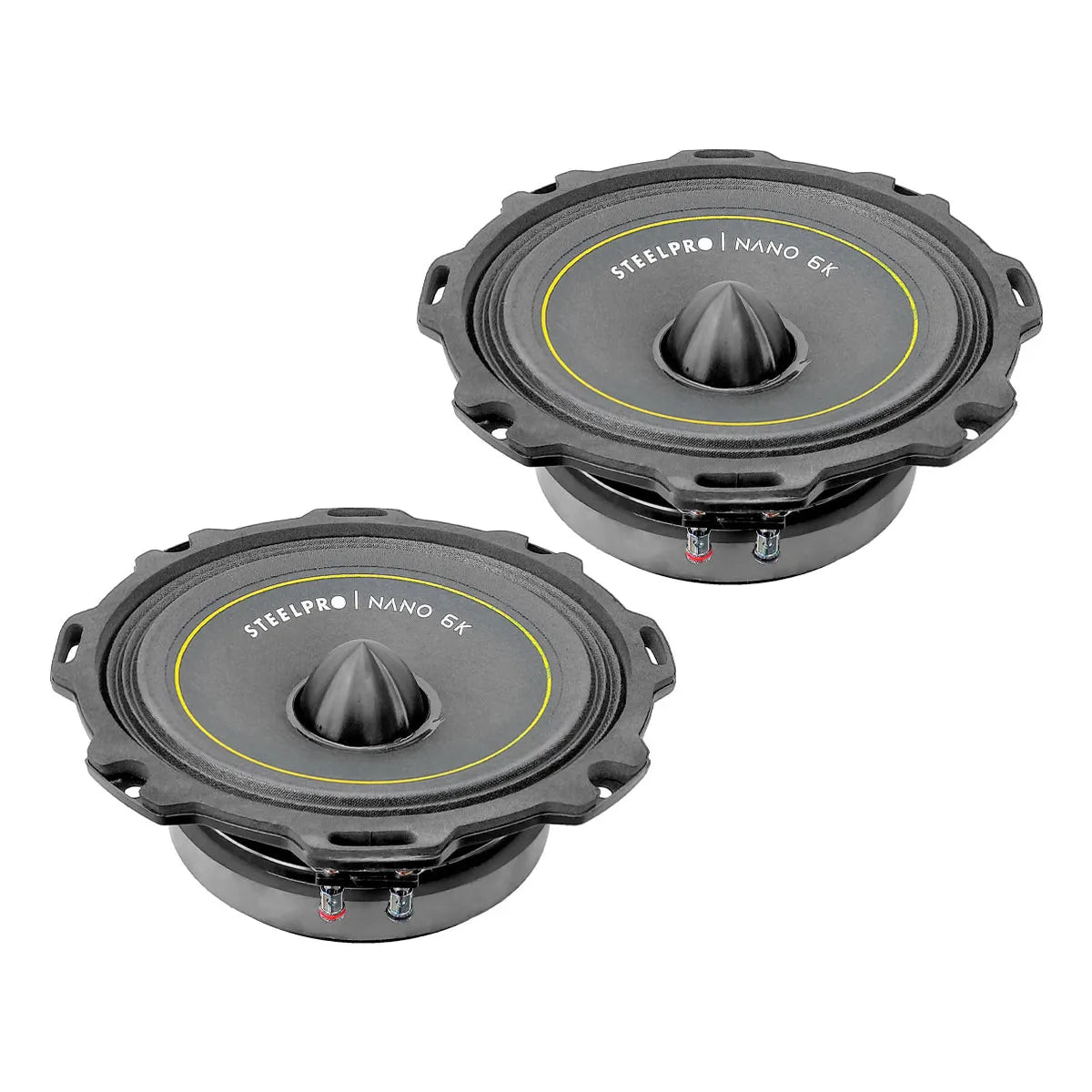 Par De Medio Rango Nano 6.5puLG Open Show Alto Spl Steelpro Color Negro