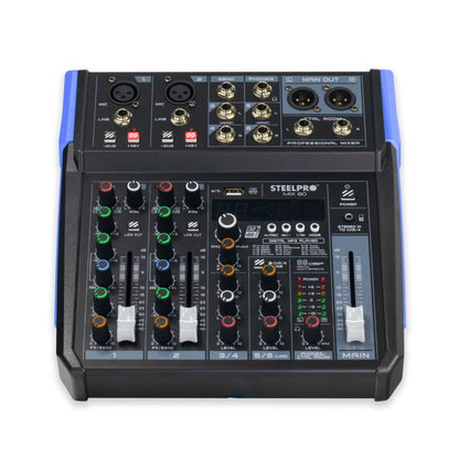 Mezcladora Audio 6 Canales 99 Efectos Bluetooth By Steelpro