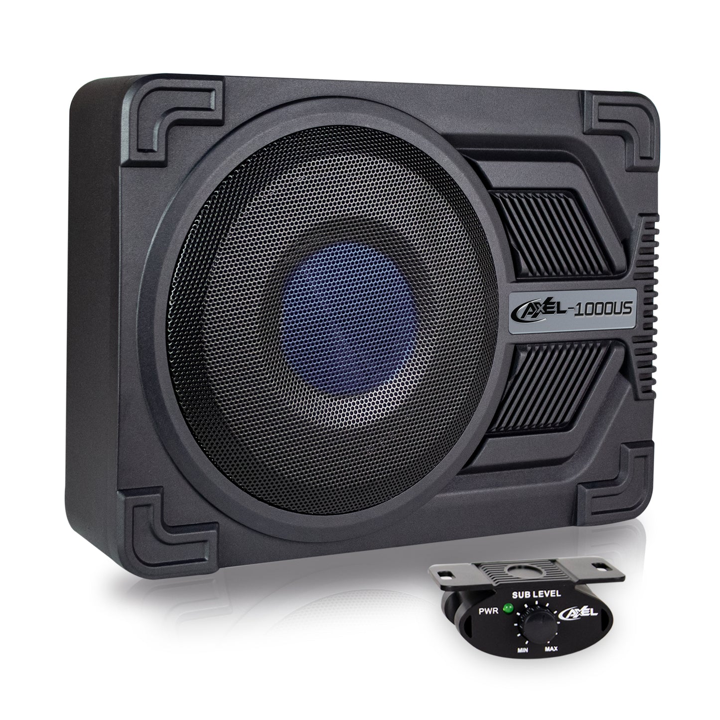 Subwoofer Amplificado 10 Pulgadas con Salida Aire Axel Steelpro Bocina para carros Potencia y claridad