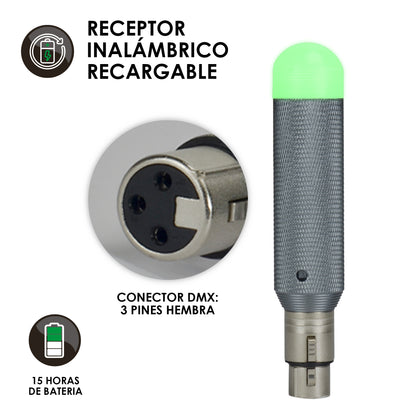 Antena Receptora Inalámbrica Dmx512 Recargable By Steelpro Color Gris