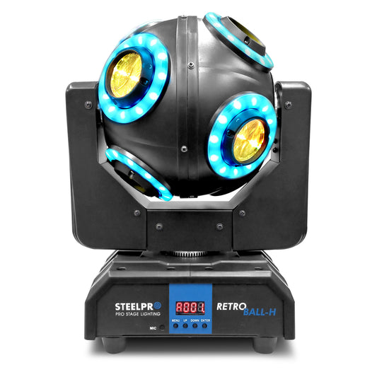 Cabeza Móvil Led Beam Aro Smd 8x10 Steelpro Retroball Rgbw
