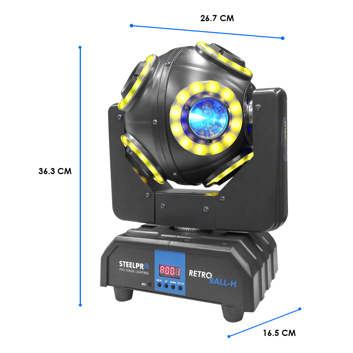 RETROBALL-H Cabeza Robótica Led Beam Aro Smd Rgbw 8x10 Steelpro