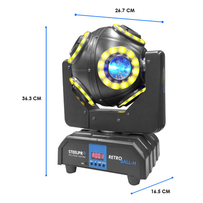 RETROBALL-H Cabeza Robótica Led Beam Aro Smd Rgbw 8x10 Steelpro