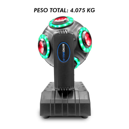 RETROBALL-H Cabeza Robótica Led Beam Aro Smd Rgbw 8x10 Steelpro