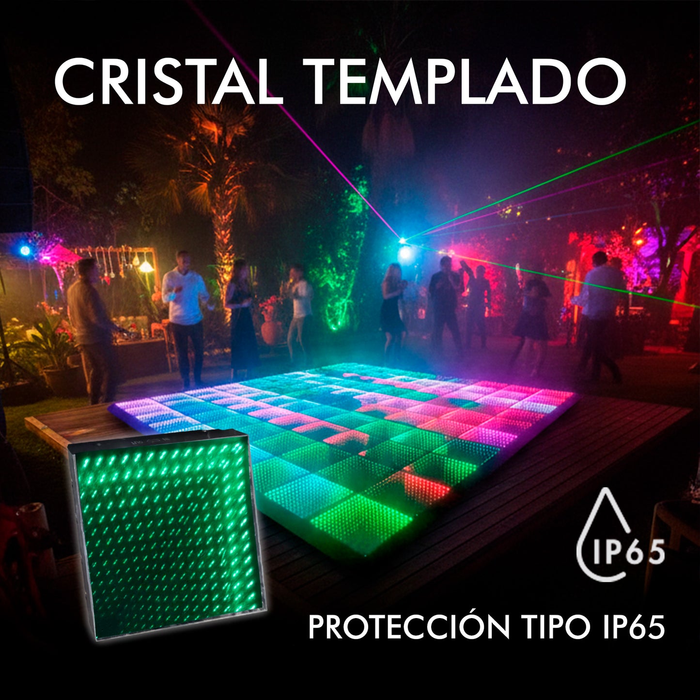 Pista de Baile Infinita Magnética RGB-6060IP-K para Exteriores