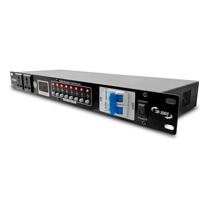 Rack Multicontacto 10enchufes Supresor De Picos 32a Steelpro Color Negro