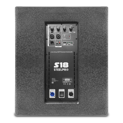 Sistema Profesional De Audio Lineal S18 Steelpro RMS 400W + 1 x 200W / MAX 800W + 1 x 400W