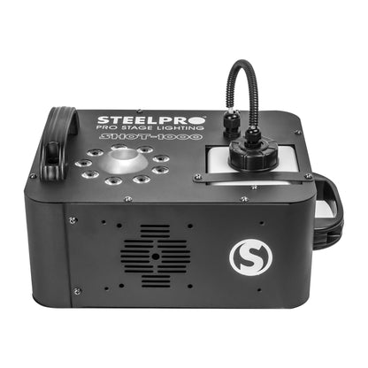 Maquina De Humo Steelpro Shot-1000 1000w 9 Led Rgb Automática 110v Negro