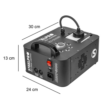 Maquina De Humo Steelpro Shot-1000 1000w 9 Led Rgb Automática 110v Negro