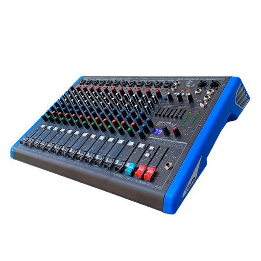 Mezcladora Profesional 12 Canales Dsp Voz De Diablo Y Voz De Ardilla Solo-12.2 Steelpro