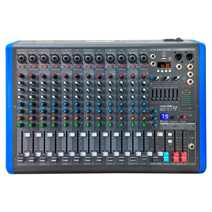 SOLO-12.2 Mezcladora Profesional 12 Canales Dsp Voz De Diablo Y Voz De Ardilla Steelpro