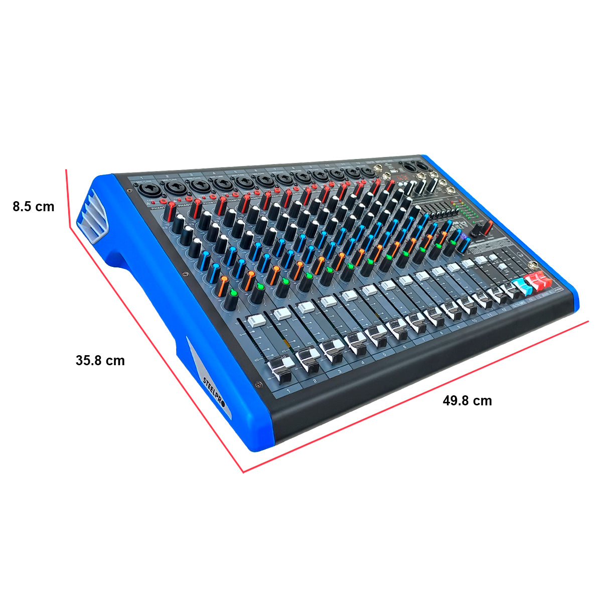 SOLO-12.2 Mezcladora Profesional 12 Canales Dsp Voz De Diablo Y Voz De Ardilla Steelpro