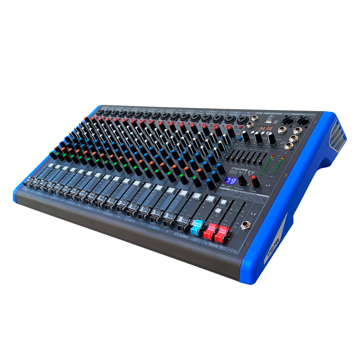 SOLO-16.2 Mezcladora Profesional 16 Canales Dsp Voz De Diablo Y Voz De Ardilla Steelpro