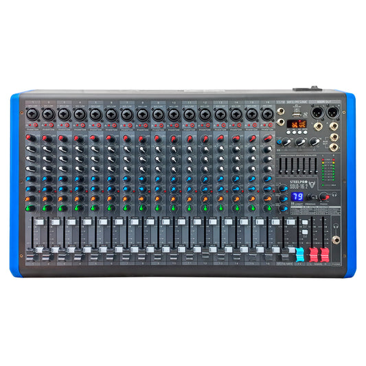 Mezcladora Profesional 16 Canales Dsp Voz De Diablo Y Voz De Ardilla Solo-16.2 Steelpro