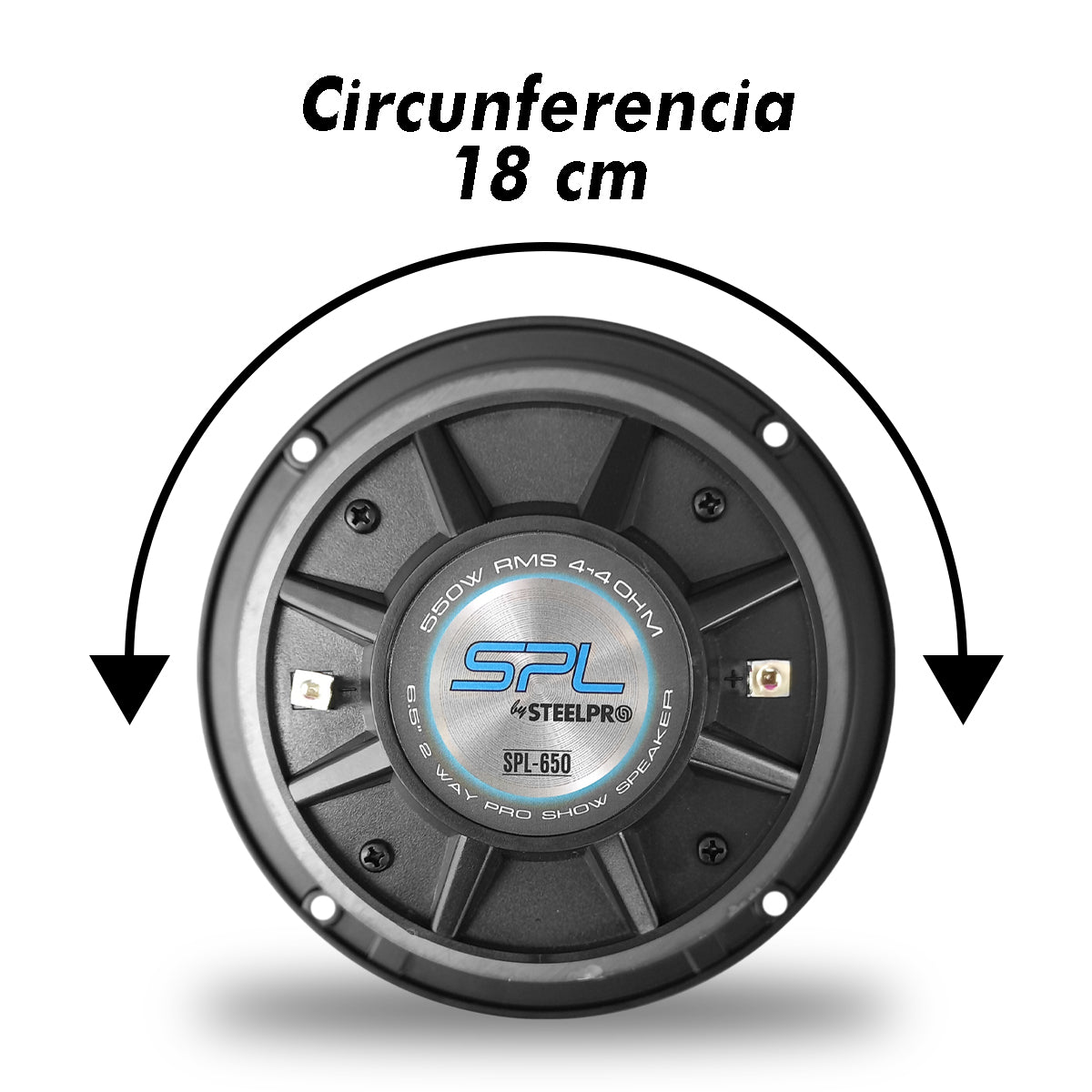 Bocina Coaxial 6.5  Potencia Max 1100w By Steelpro Negra Con Azul