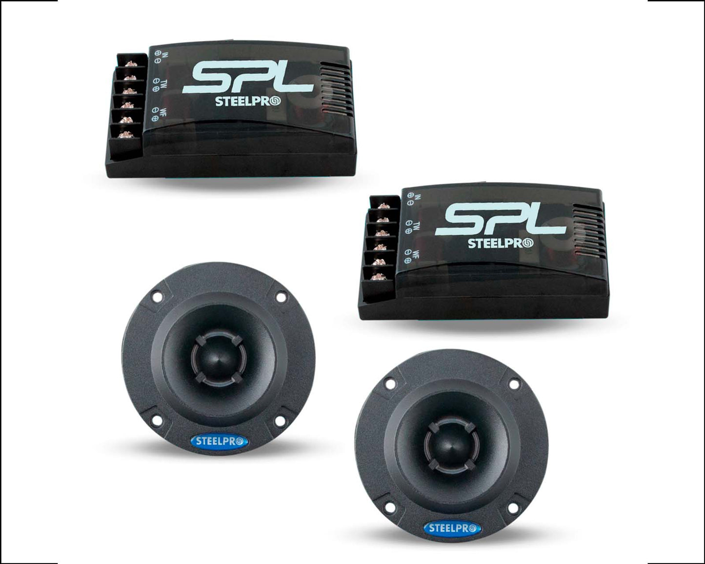 Set De Medios 6.5 Tweeter Crossover 400w Rms Steelpro
