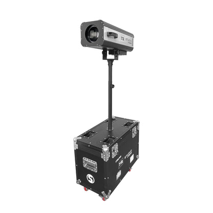 STUDIO-7R Seguidor Profesional 7R con Lámpara de Descarga, Zoom, Enfoque, DMX, Shutter, Case de Transportación y Stand para Escenarios y Eventos Steelpro