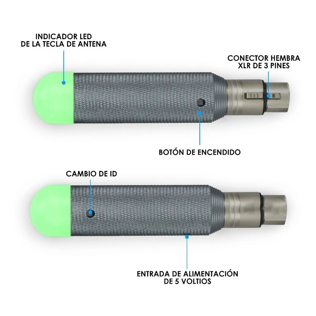 Set Antenas Inalámbricas Batería Recargable 15h Dmx Steelpro