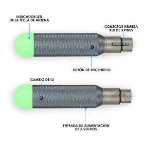 Set Antenas Inalámbricas Batería Recargable 15h Dmx Steelpro